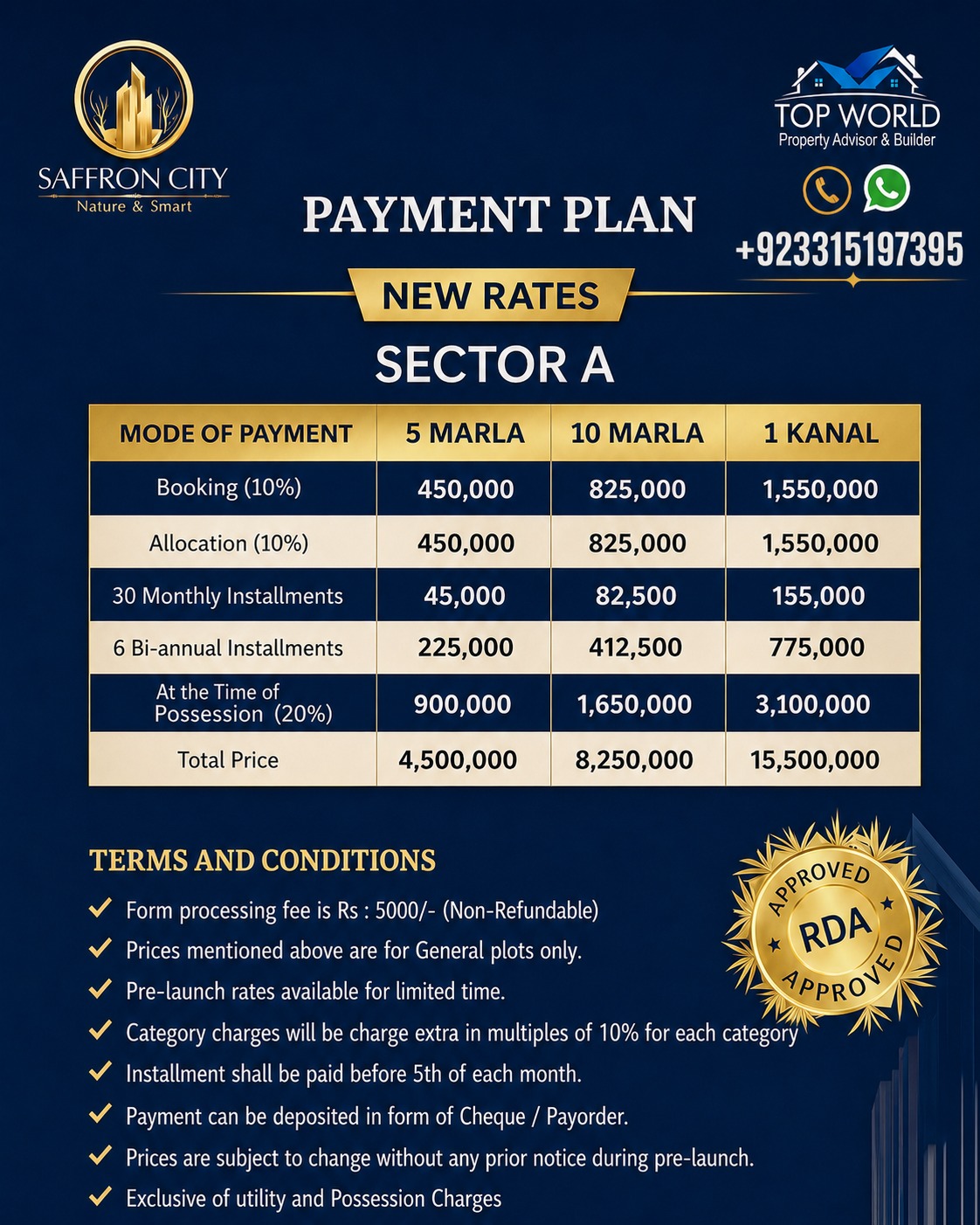 Saffron city Installment Plan 